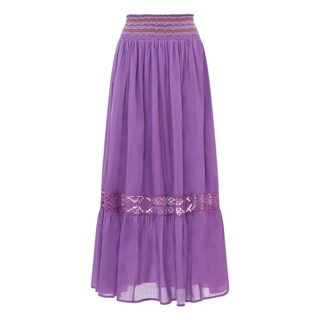 Besticktes langes Kleid | Violett