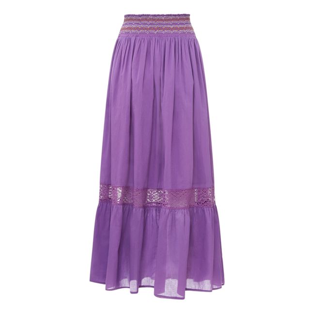 Besticktes langes Kleid | Violett