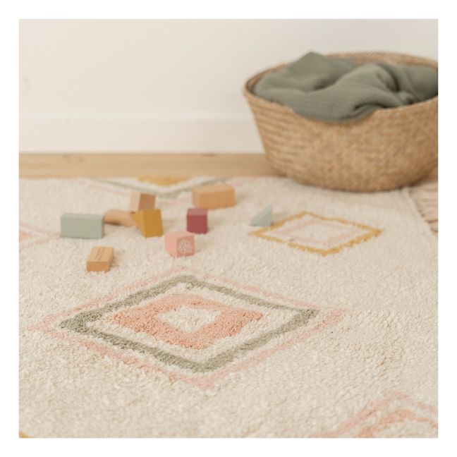 Aztec Recycled Cotton Rug  | Pink