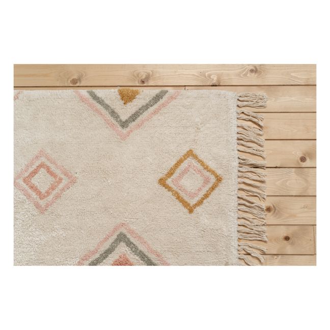 Aztec Recycled Cotton Rug  | Pink