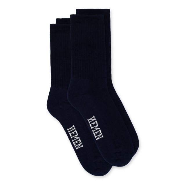 2 Pairs of Organic Cotton Socks | Blu marino