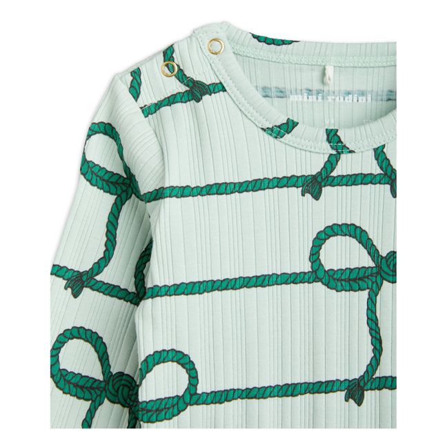 Organic Cotton Knot-pattern Babygrow | Green