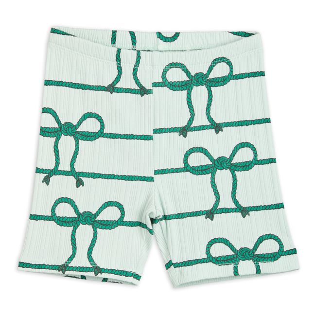Organic Cotton Knot-pattern Cycling Shorts | Green
