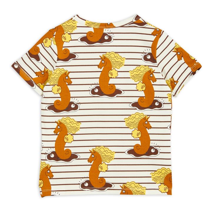 T-Shirt, in cotone bio, motivo: unicorno, cavalluccio marino | Ecru- Immagine del prodotto n°2