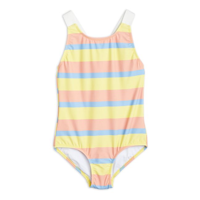 One-Piece Pastel Striped Swimsuit | Pink