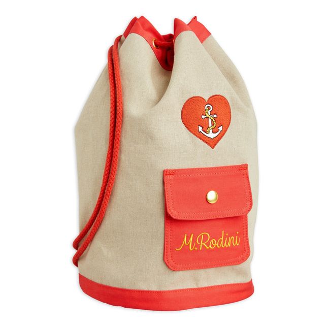 Organic Linen Sea Backpack | Red