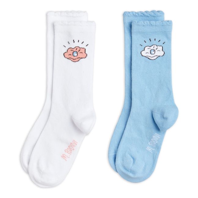 Socken 2er-Pack Bio-Baumwolle Muschel | Weiß