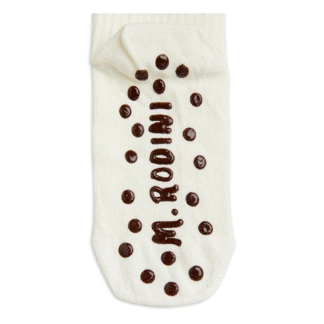 Chaussettes Coton Bio Anti-Dérapantes Pélican | Ecru