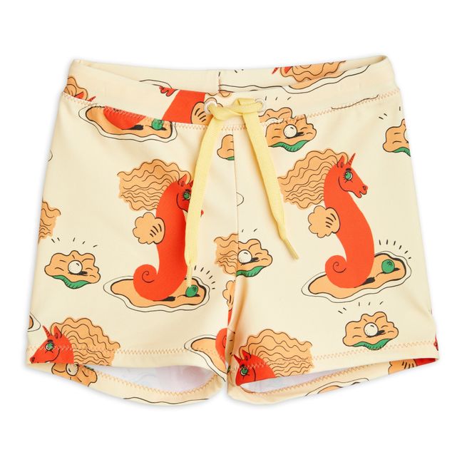 Seahorse Swim Shorts | Cream