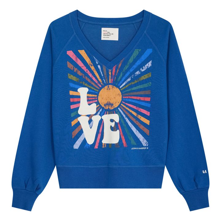 Pull Col V Bleu Leon & Harper Femme - 2584607-bleu00