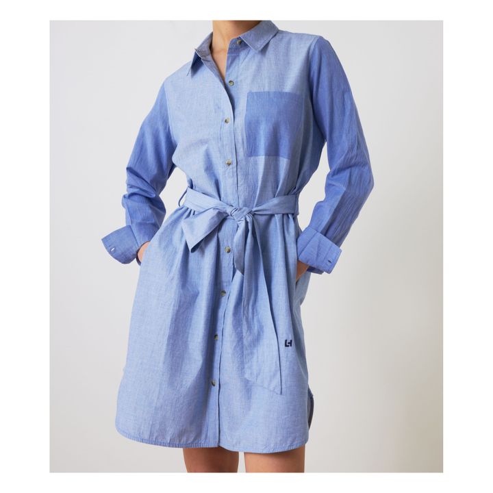 Redote Organic Cotton Shirt Dress | Azul- Imagen del producto n°1