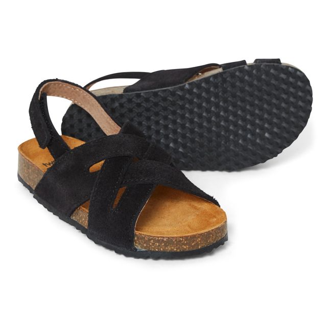 Suede Braided Sandals - Two Con Me | Nero