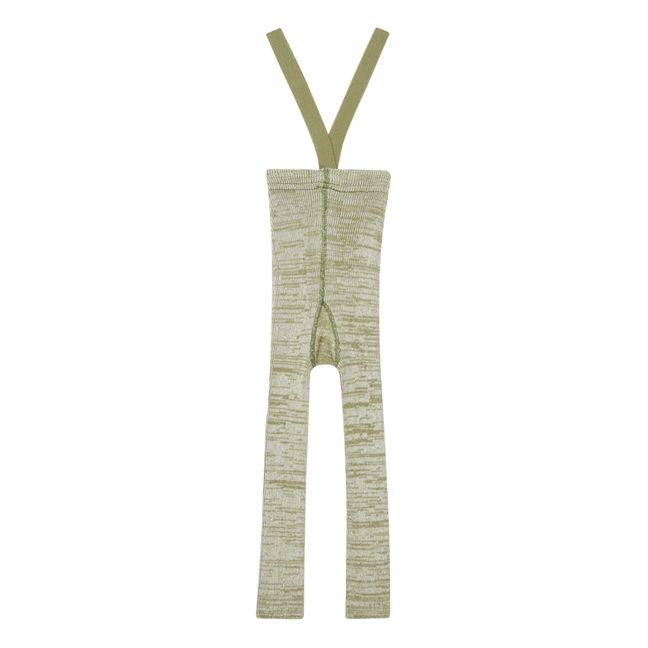 Organic Cotton Footless Suspender Tights | Heather Green