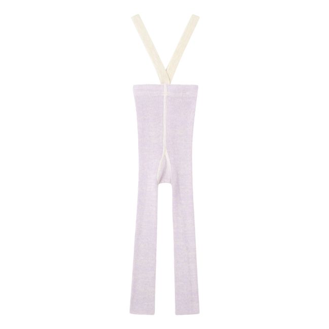 Strumpfhose mit Trägern aus Bio-Baumwolle ohne Füsse | Lavendel