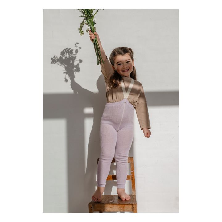 Organic Cotton Footless Suspender Tights | Lavender- Product image n°1