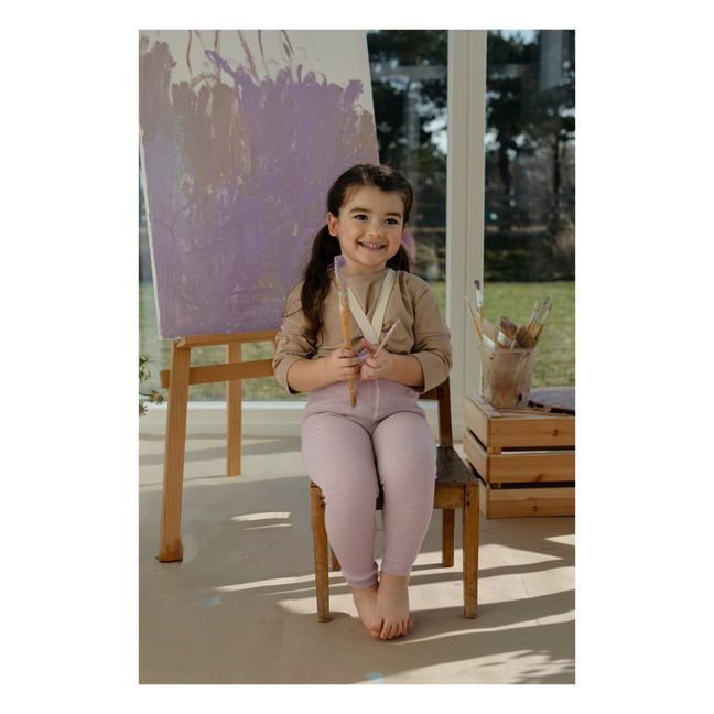 Collants à Bretelles Coton Bio Sans Pieds | Lavande