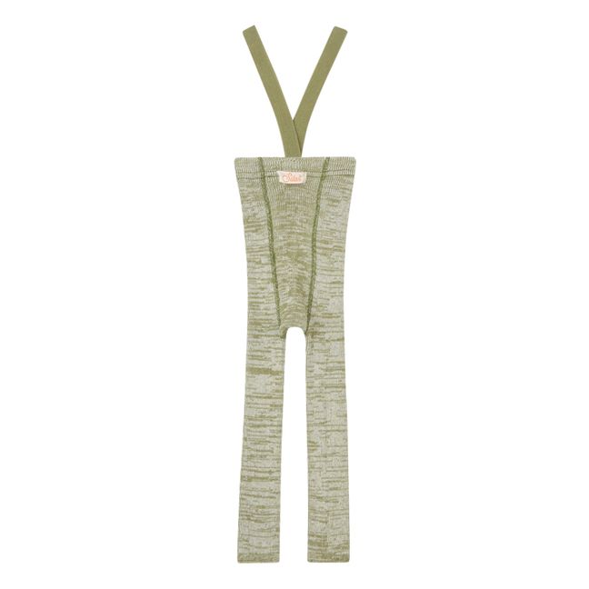 Organic Cotton Footless Suspender Tights | Heather Green