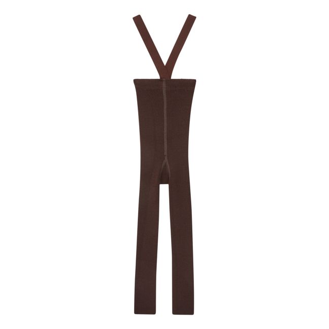 Woollen Suspender Tights | Brown