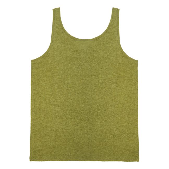 Topimi Linen Tank Top | Verde Kaki