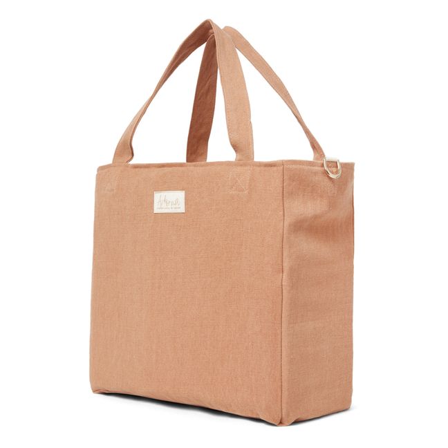 Linen Zipped Bag | Terracotta