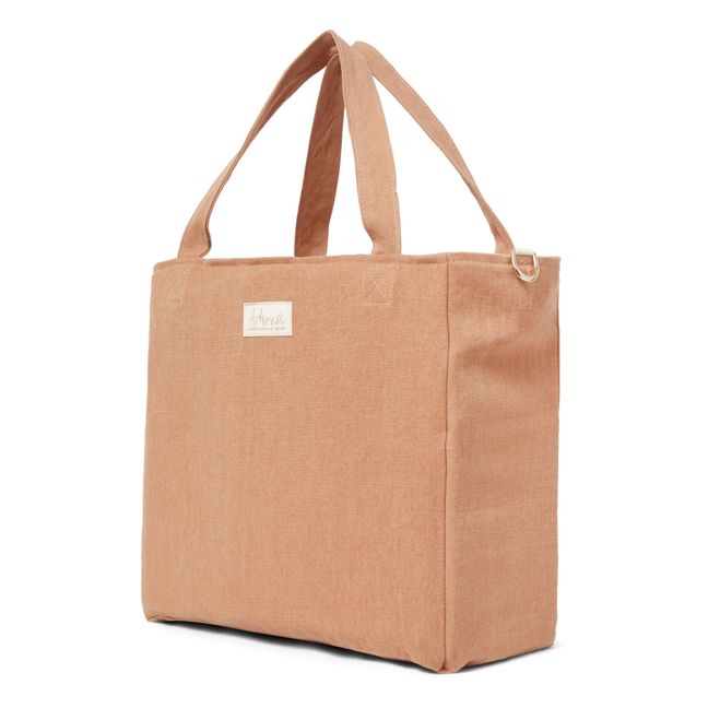 Sac zippé en lin | Terracotta