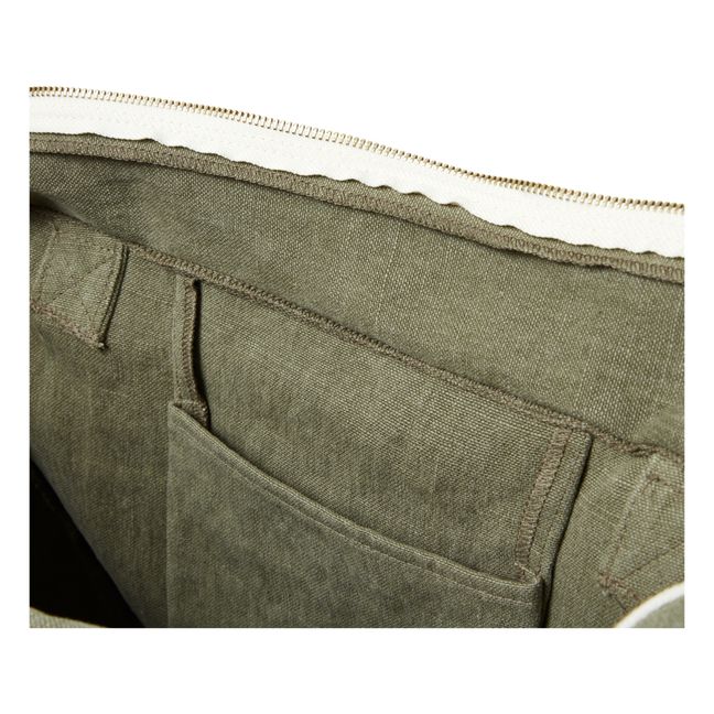 Tasche mit Reißverschluss aus Leinen | Khaki