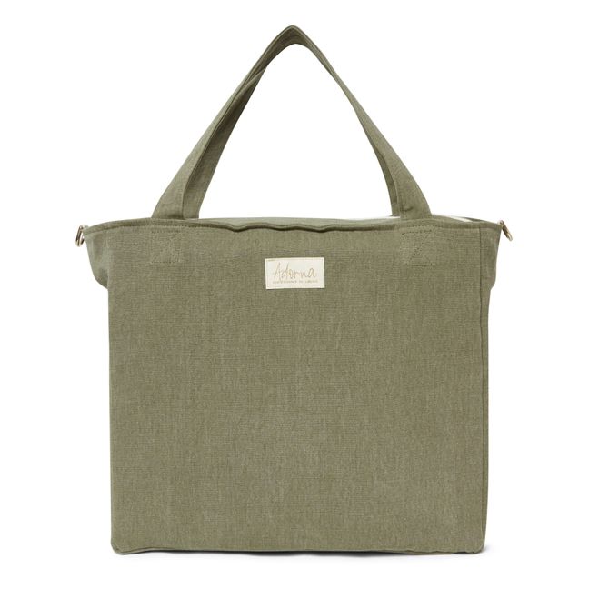 Linen Zipped Bag | Verde Kaki