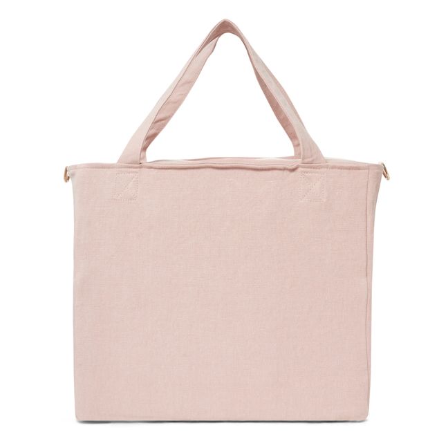Borsa con zip, in lino | Rosa incarnato