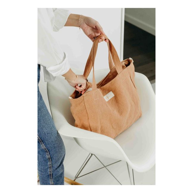 Sac zippé en lin | Terracotta