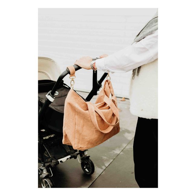 Bolso de lino con cremallera | Terracotta
