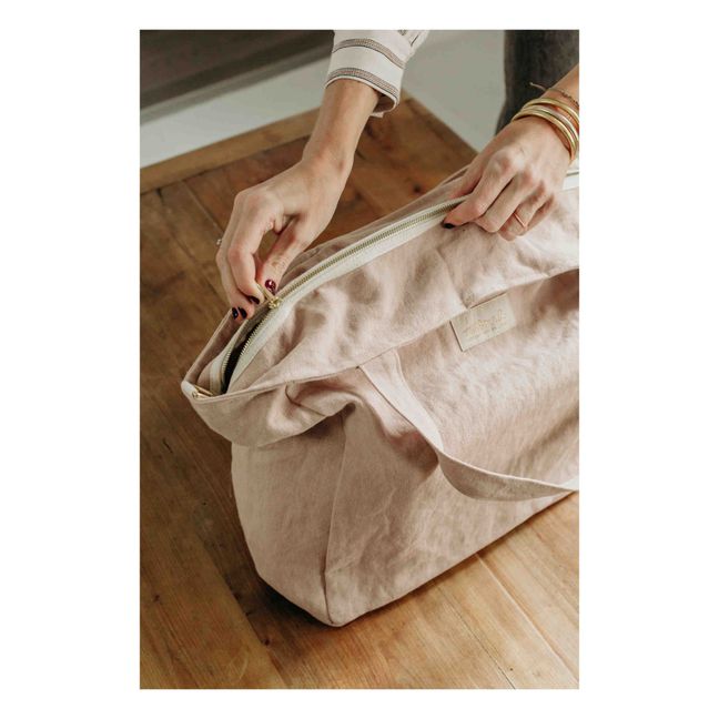 Linen Zipped Bag | Rosa incarnato