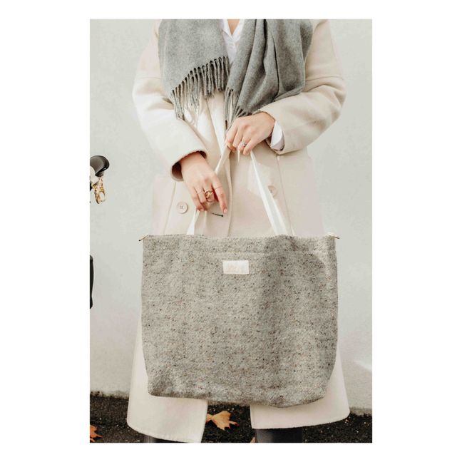 Einkaufstaschen aus Wolle und Leinen | Grau Meliert