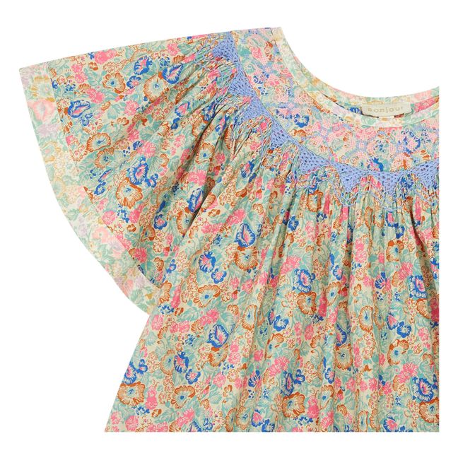 Robe Smockée Butterfly | Bleu