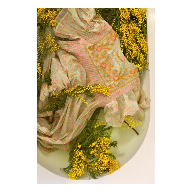 Robe Brodée Rosalie | Vert d'eau
