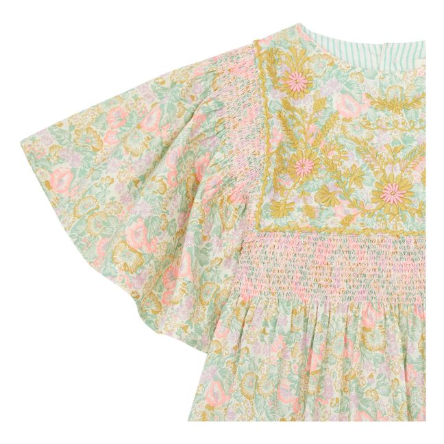 Robe Brodée Rosalie | Vert d'eau