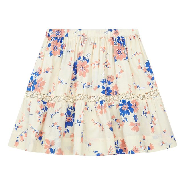Flower Print Skirt | Ecru