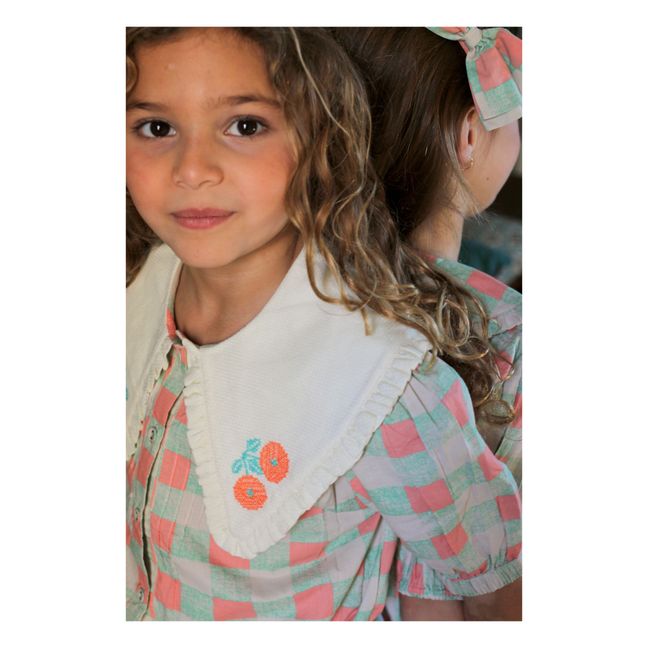 Blouse Cropped Col Brodé | Bleu