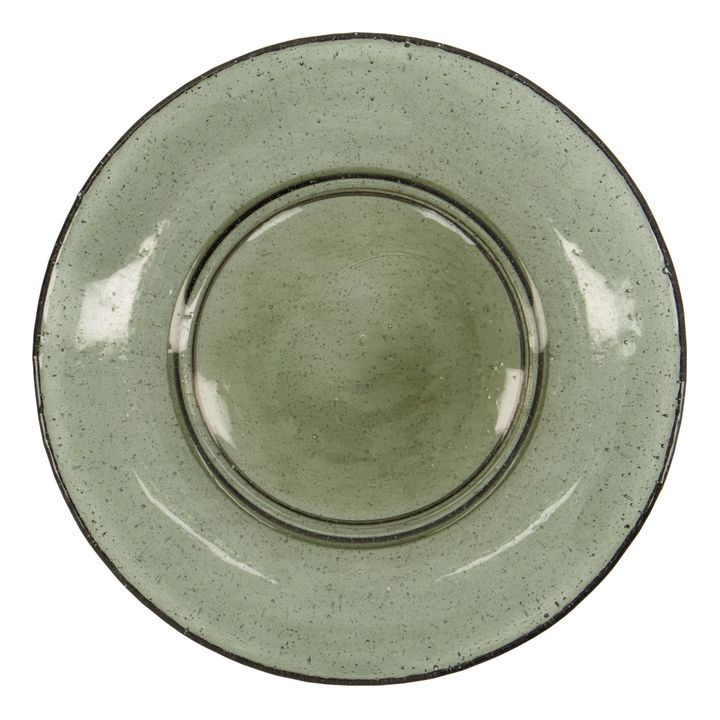 assiette en verre bulles vert house doctor rain