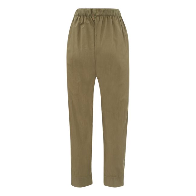 Draper Cotton Poplin Trousers | Moss Green