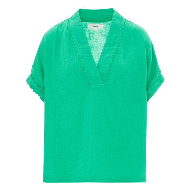 Top Avery Gaze de Coton | Vert Jade