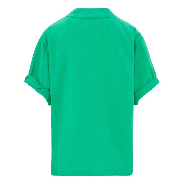 Top Avery Gaze de Coton | Vert Jade