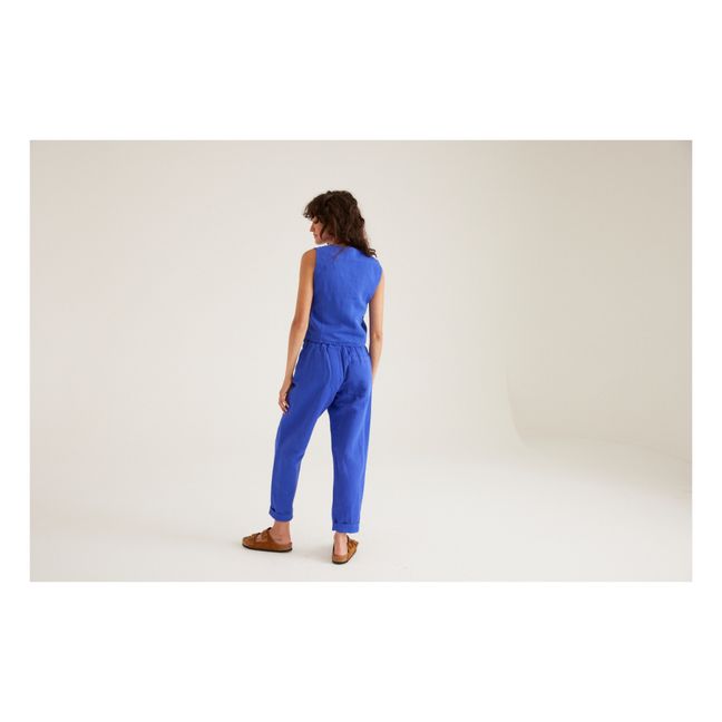 Teddy Radio Cotton and Linen Pants | Azul Eléctrico