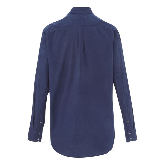 Camicia, modello: Beau, in popeline di cotone | Blu marino