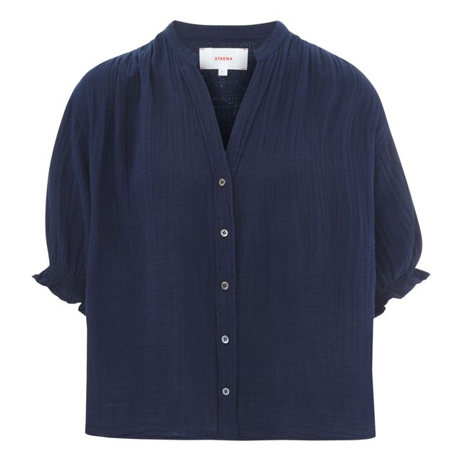 Blouse Alyss Gaze de Coton | Bleu
