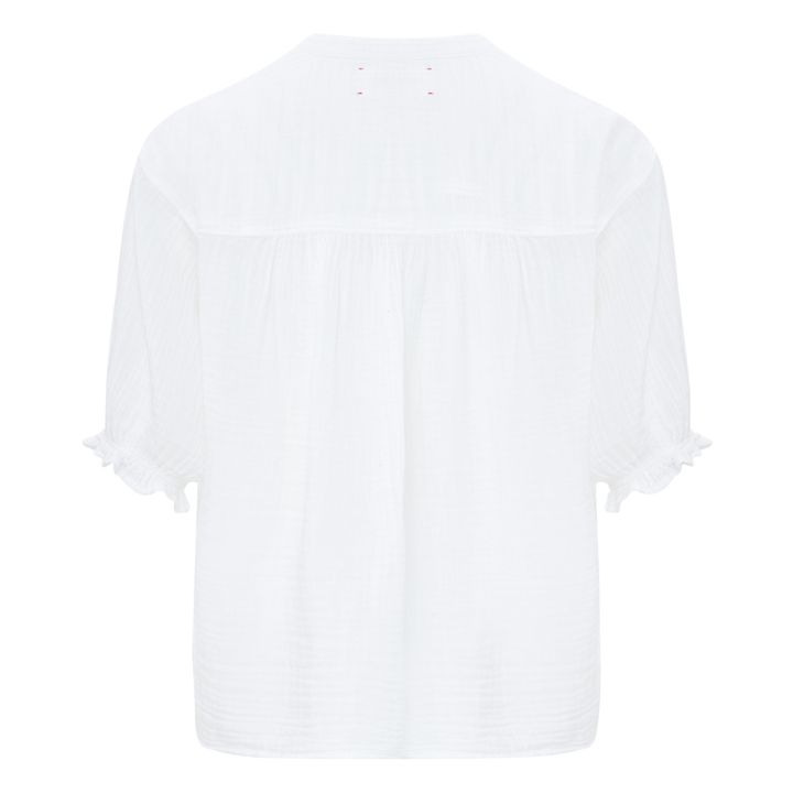 Blusa de gasa de algodón Alyss | Blanco- Imagen del producto n°4