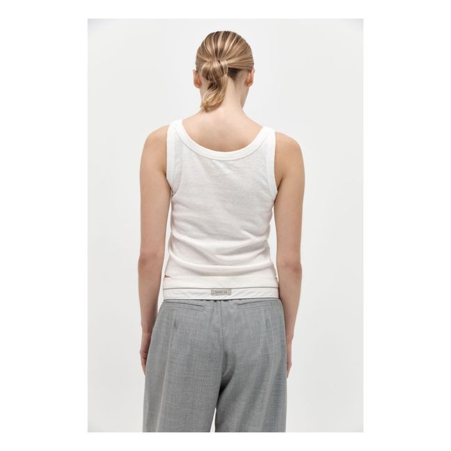 Camiseta de tirantes básica de lino y algodón orgánico | Blanco
