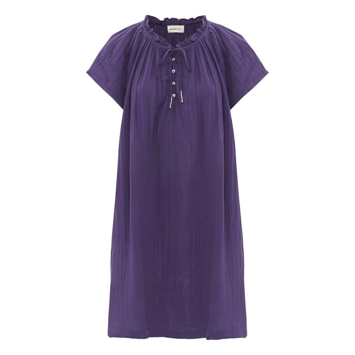 Doria Cotton Gauze Dress | Viola- Immagine del prodotto n°0
