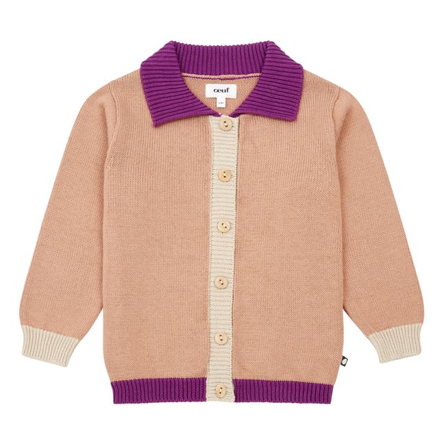 Tricolor Cardigan | Dusty Pink