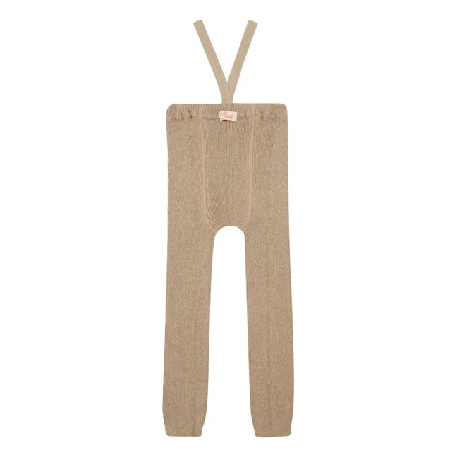 Double Thickness Organic Cotton Straps Tights | Sand