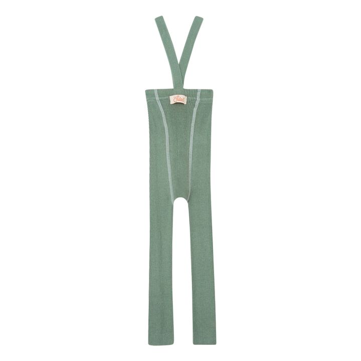 Collants à Bretelles Coton Bio Sans Pieds | Vert céladon- Image produit n°6